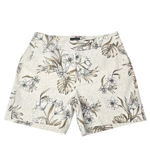 The Limited Tropical Floral Leopard Print Chino Shorts Womens Size 8 Resortwear